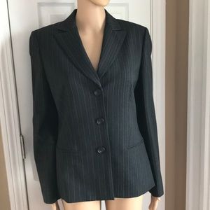 Loft dark gray wool blend pinstripes blazer Sz 6